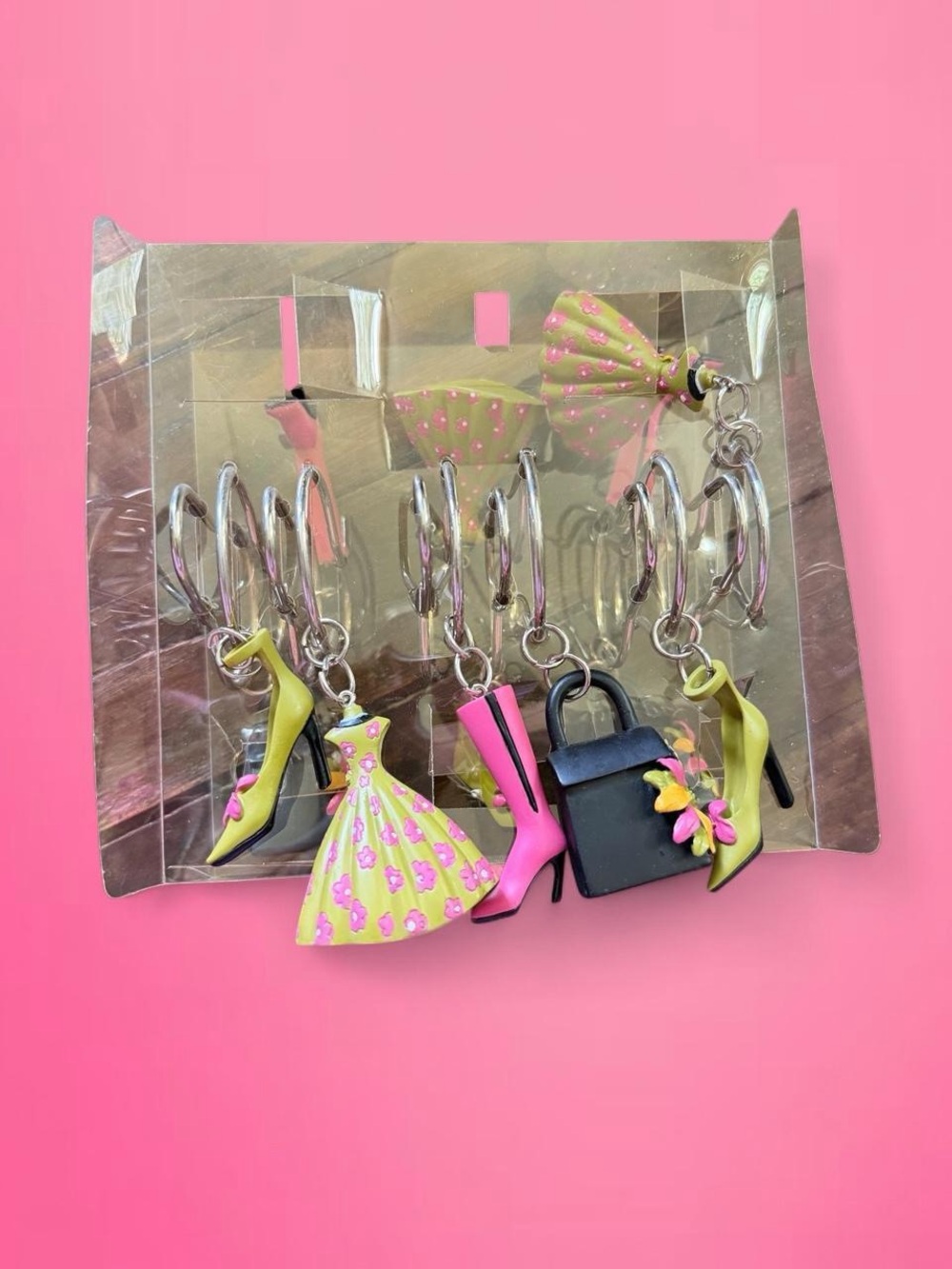 vintage y2k fashionista shopaholic shower curtain hooks deadstock